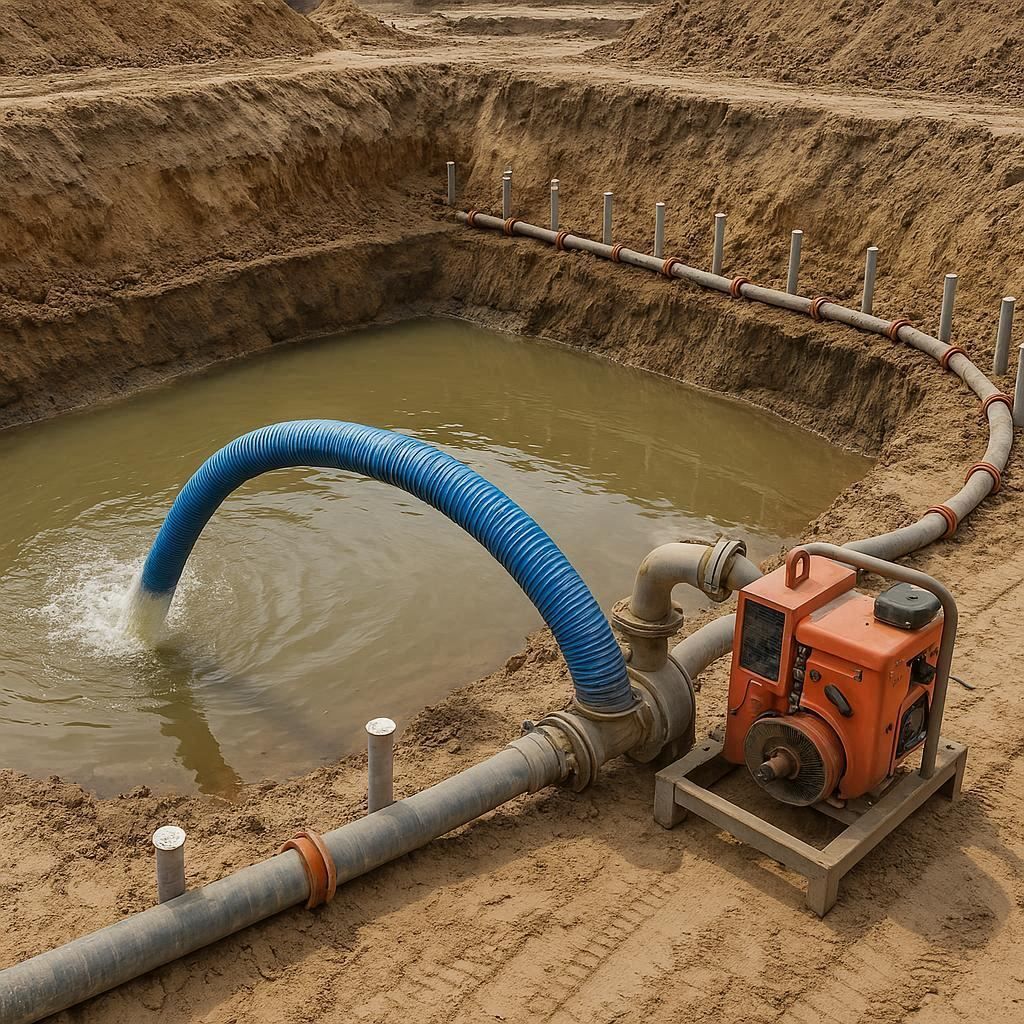 Водопонижение и осушение котлована в Приморске